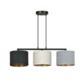 Hanglamp Hilde - In Zwart / Wit / Grijs - Stoffen kap