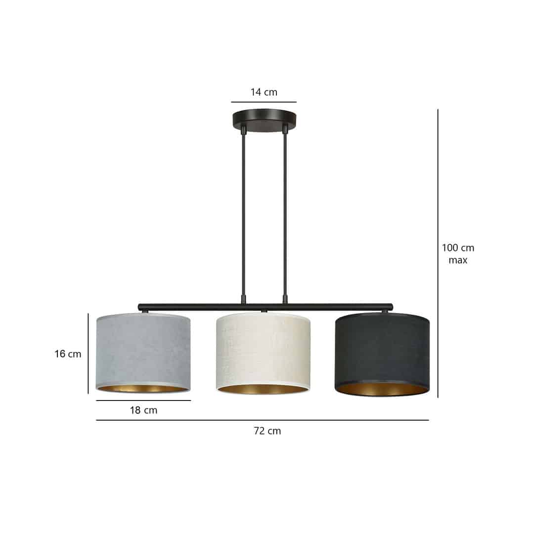 Hanglamp Hilde 8211 In Zwart Wit Grijs 8211 Stoffen Kap Hanglamp Hilde 8211 In Zwart Wit Grijs 8211 Stoffen Kap
