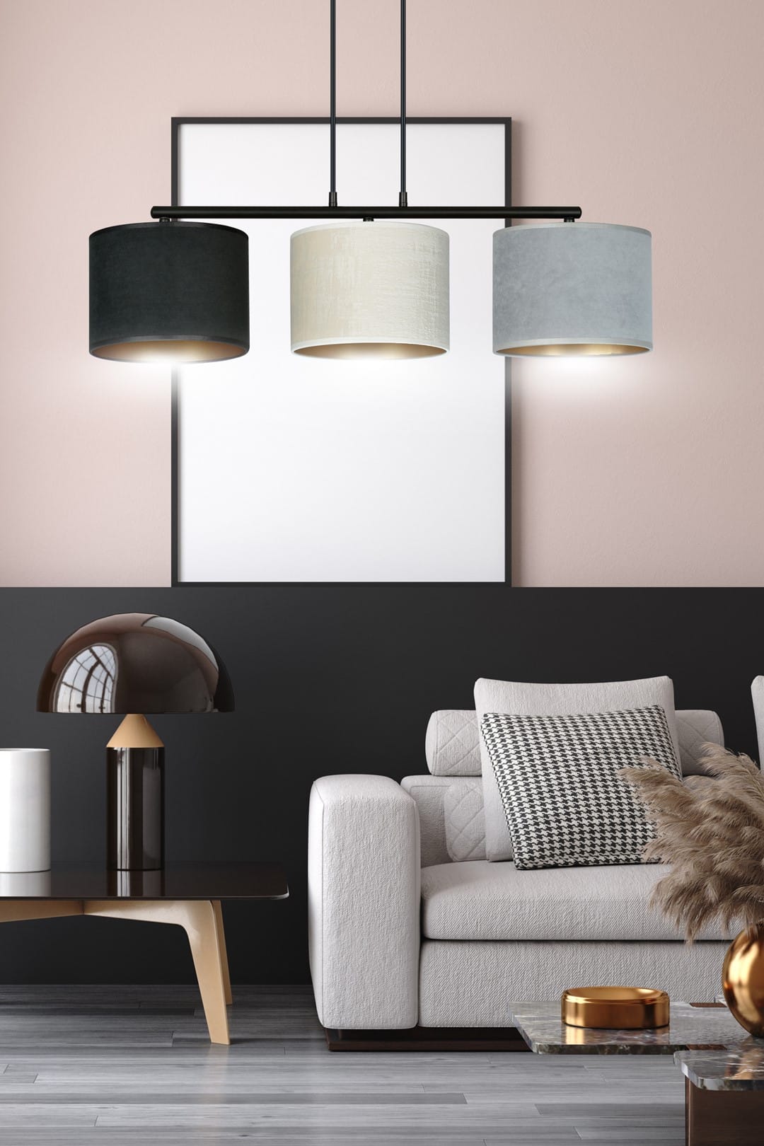 Hanglamp Hilde 8211 In Zwart Wit Grijs 8211 Stoffen Kap Hanglamp Hilde 8211 In Zwart Wit Grijs 8211 Stoffen Kap