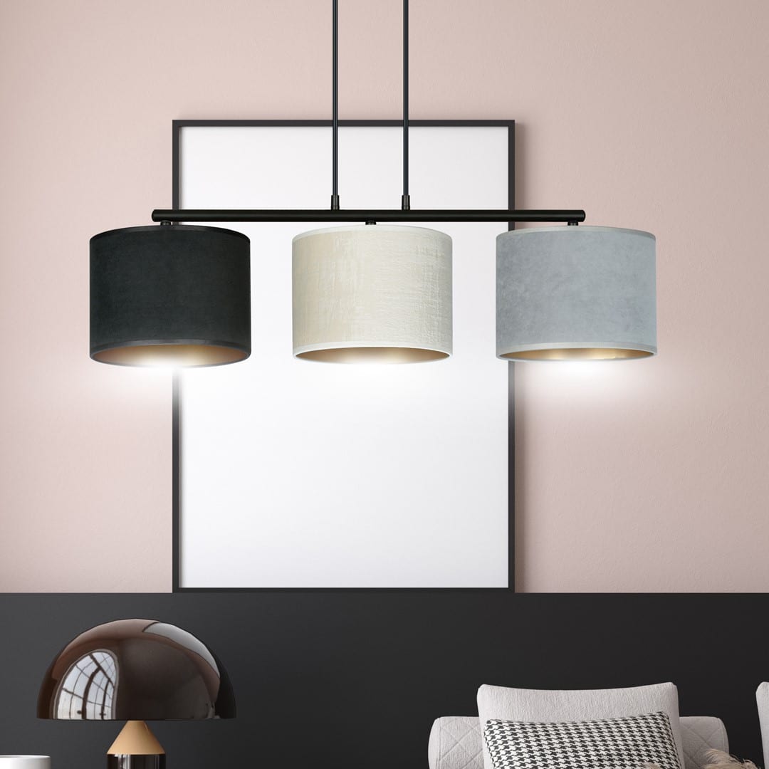 Hanglamp Hilde 8211 In Zwart Wit Grijs 8211 Stoffen Kap Hanglamp Hilde 8211 In Zwart Wit Grijs 8211 Stoffen Kap