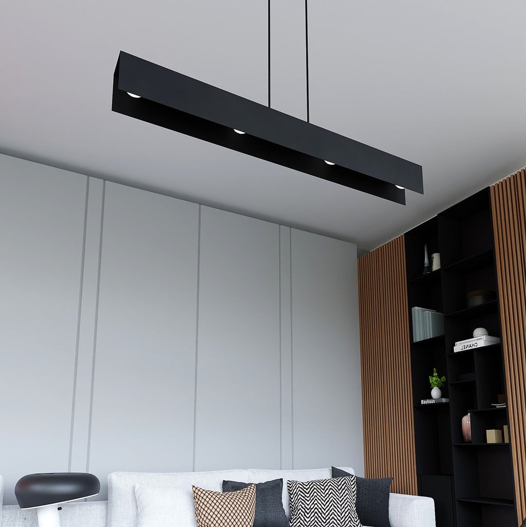 Hanglamp Gentor 8211 Zwart 8211 4 Lamps Hanglamp Gentor 8211 Zwart 8211 4 Lamps