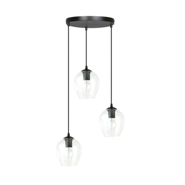 Hanglamp Istar 8211 Zwart 8211 Premium Transparant Glas 8211 3 Lamps
