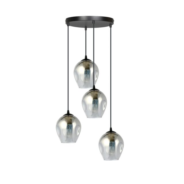 Hanglamp Istar 8211 Zwart Premium Grafiet Glas 8211 4 Lamps