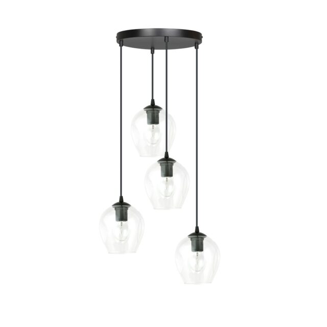 Hanglamp Istar 8211 Zwart Premium Transparant 8211 4 Lamps