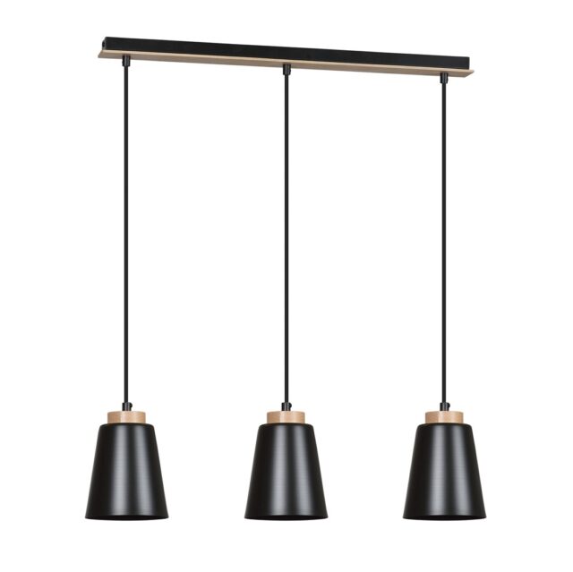 Hanglamp Bolero 8211 Zwart Hout 8211 3 Lamps