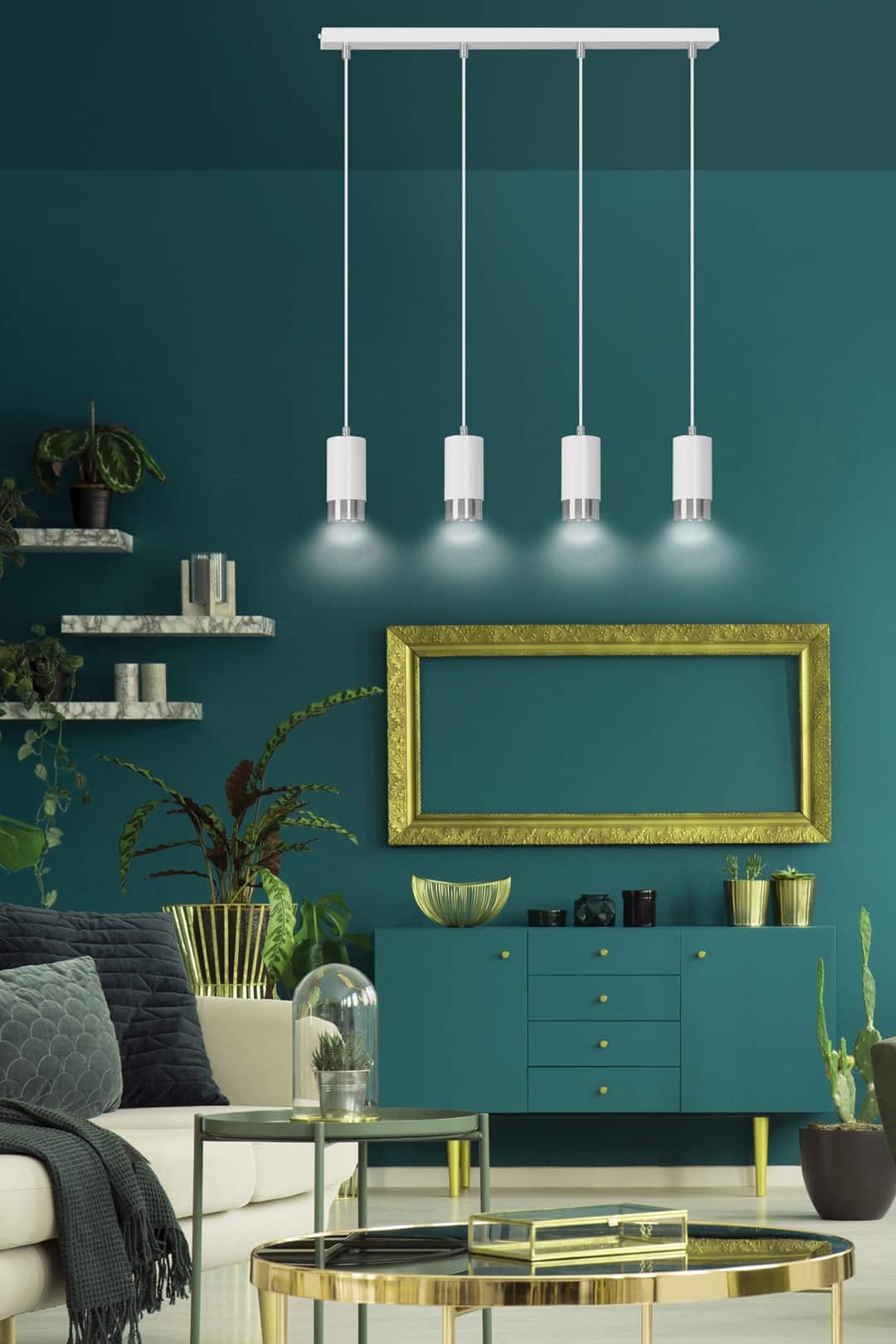 Hanglamp Fumiko 8211 Wit Chroom