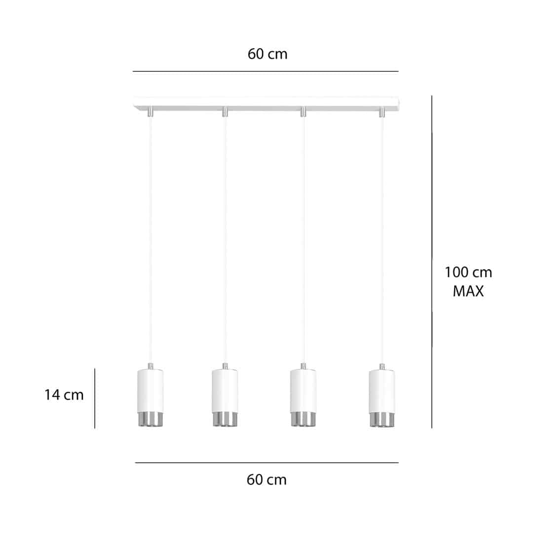 Hanglamp Fumiko 8211 Wit Chroom