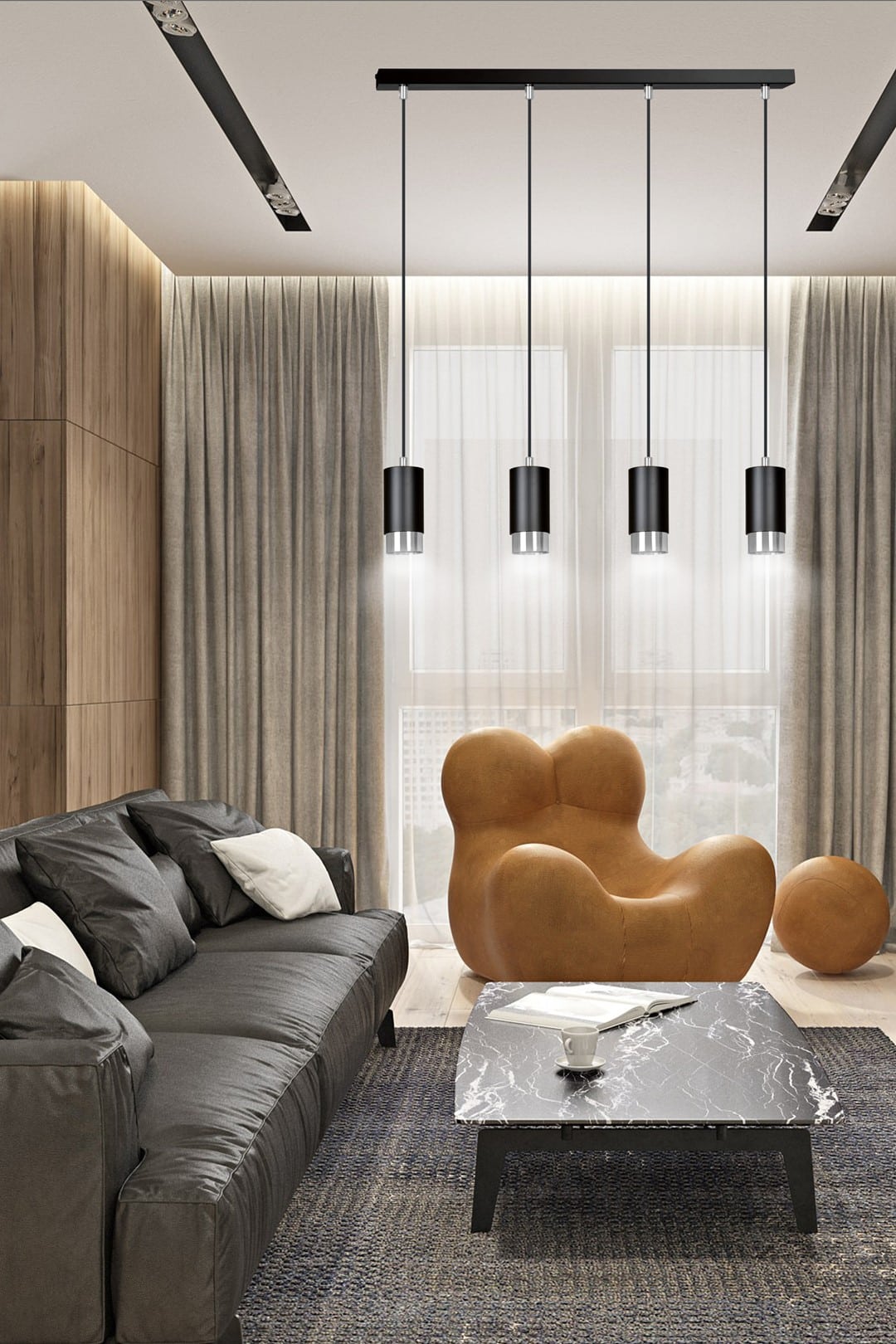 Hanglamp Fumiko 8211 Zwart Chroom