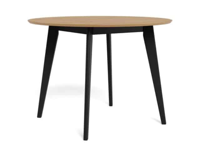 Eetkamertafel Roxby 8211 Eiken Fineer Zwart 8211 Rond 105 Cm