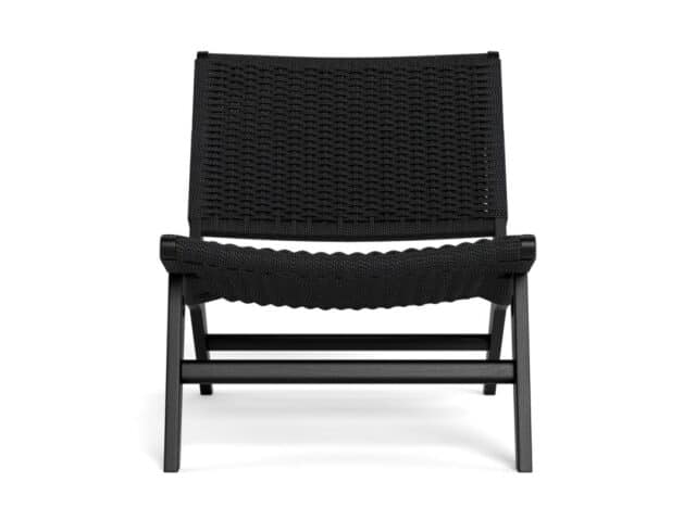 Loungestoel Carson 8211 Zwart Eikenhout 8211 Gevlochten Patroon