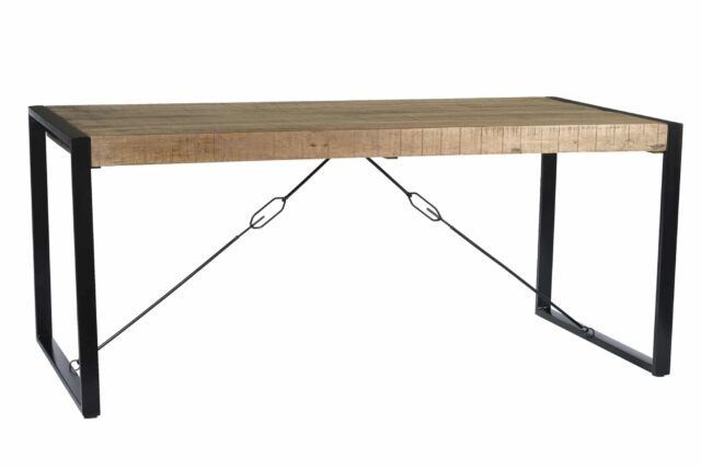 Eetkamertafel Nairobi 8211 Mangohout 8211 Metaal 8211 160 215 90 Cm