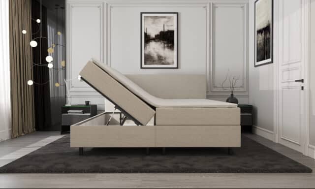 Mrgenn Boxspring Met Opbergruimte Beige 140 215 200