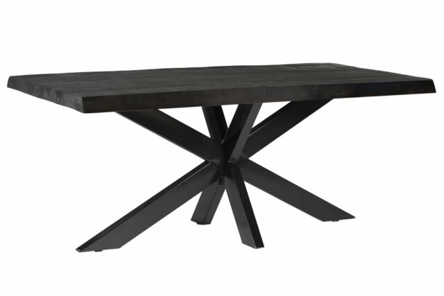 Eetkamertafel Norris 8211 Zwart Mangohout 8211 Metaal Boomkruinspin 8211 240 Cm