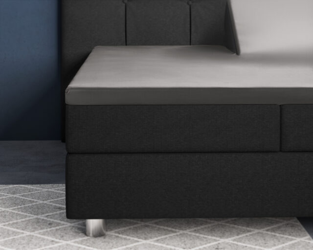 Splittopper Satijnen Hoeslaken Grijs 180 X 220