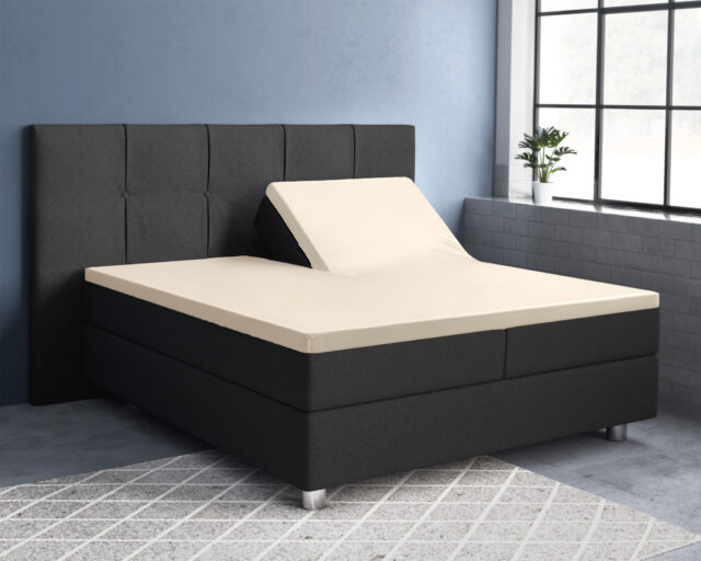 Splittopper Satijnen Hoeslaken Zand 180 X 220