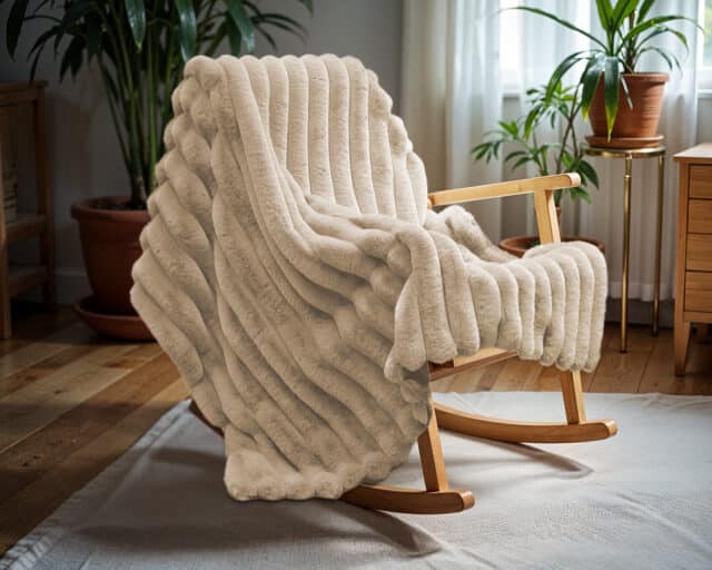 Pom Konijnenbont Plaid 8211 Zand 8211 150 215 200 Cm