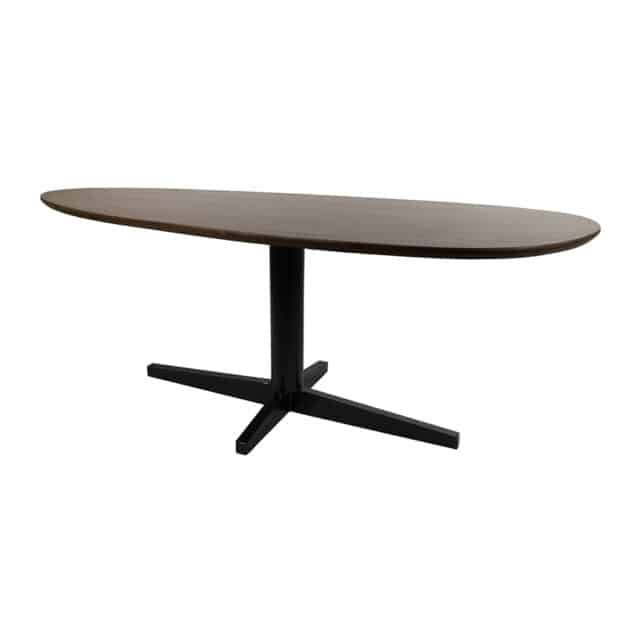 Eetkamertafel Taurus 8211 Mango Bruin Walnoot 8211 Zwart Metaal 8211 Organisch 8211 160 Cm