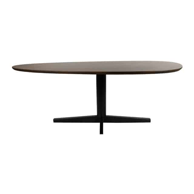 Eetkamertafel Taurus 8211 Mango Bruin Walnoot 8211 Zwart Metaal 8211 Organisch 8211 240 Cm
