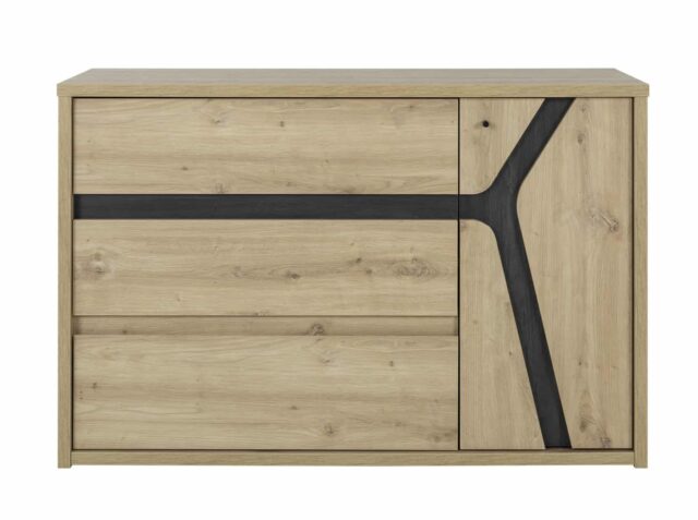 Ladekast Alana 8211 Artisan Eiken Fineer 8211 Met 3 Lades En 1 Deur