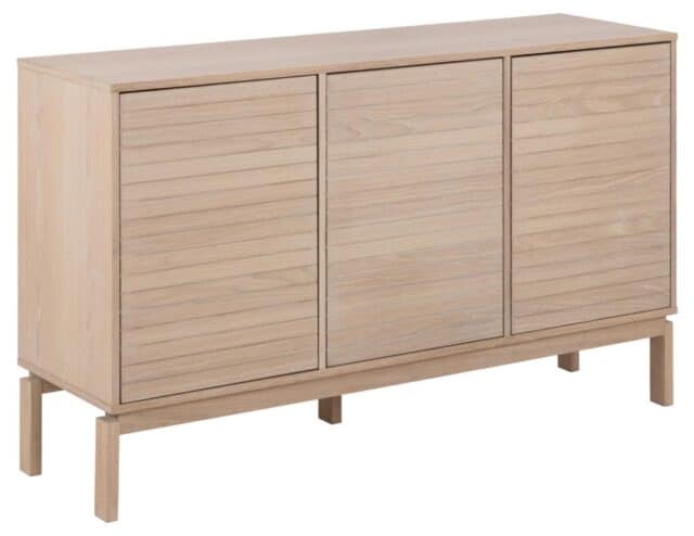 Dressoir Linley 8211 Wit Gepigmenteerd Mdf Met Eiken Fineer 8211 135 Cm 8211 3 Deuren