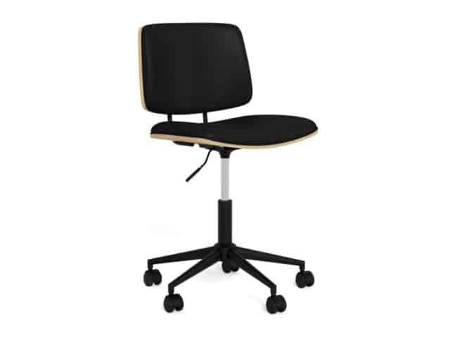 Bureaustoel Owen 8211 Pu Zwart 8211 Eikenhout