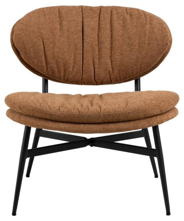 Loungestoel Burma 8211 Stof Terracotta Chenille 8211 Metaal