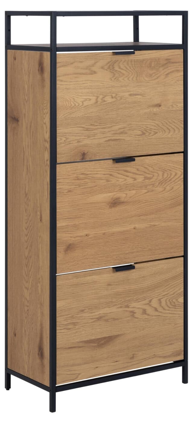 Schoenenkast Seaford 8211 Wild Eikenlook 8211 Metaal