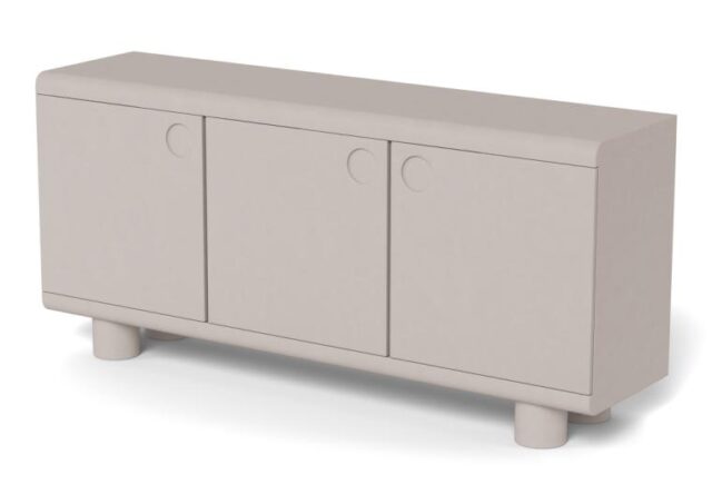 Dressoir Magee 8211 Grijs Mdf Pu Gelakt 8211 3 Deuren 8211 160 Cm