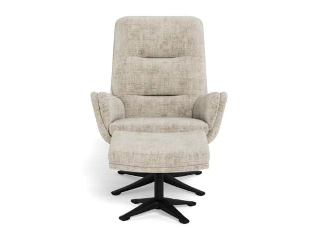 Relaxfauteuil Suton 8211 Stof Juto Beige 8211 Met Voetenbank