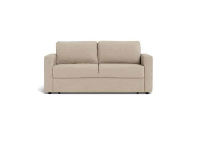 Slaapbank Fleury 8211 Stof Structuurbeige Tweekleurig 8211 2 Losse Rugkussens