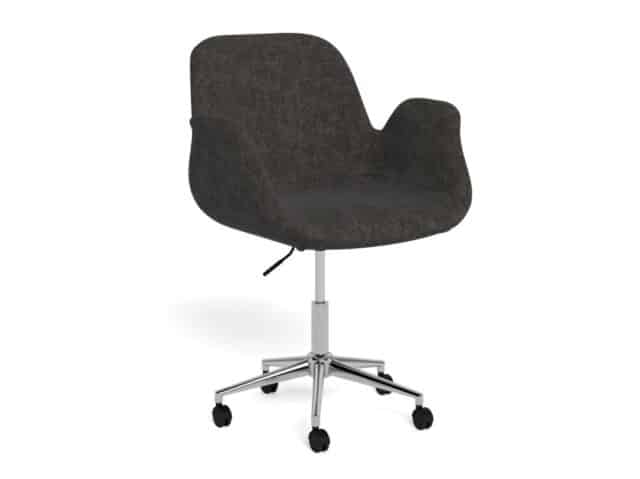 Bureaustoel Beth 8211 Donkergrijs Chenille Apia Bekleding