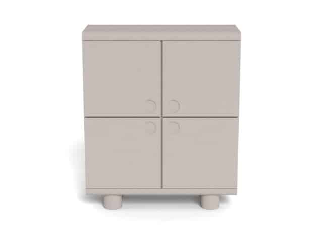 Wandkast Magee 8211 Grijs Mdf Pu Gelakt 8211 Met 4 Deuren 8211 100 Cm
