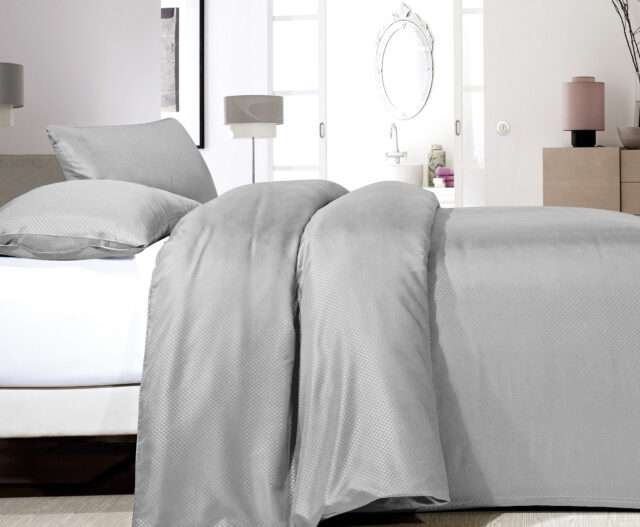 Dekbedovertrek Satin Point 8211 Grijs 8211 140 215 220 Cm