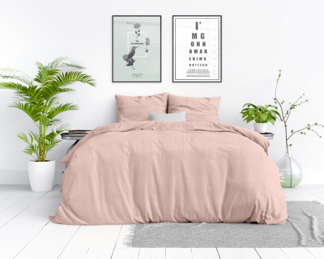 Dekbedovertrek Stone Washed 8211 Roze 8211 140 215 220 Cm