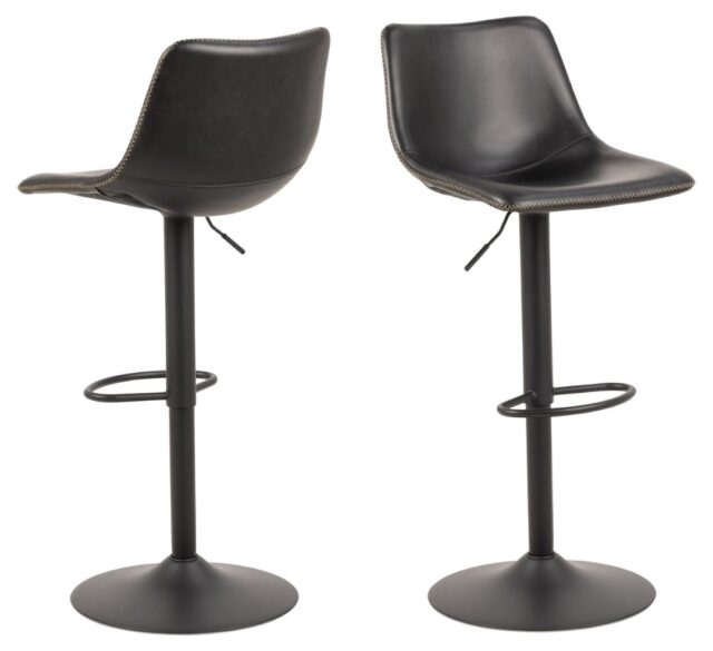 Barkruk Oregon 8211 Zwart Pu Leder 8211 Metaal 8211 Verstelbaar