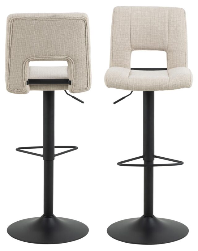 Barkruk Sylvia 8211 Stof Basel Beige 8211 Metaal 8211 Verstelbaar Minimale Bestelling 2 Stuks