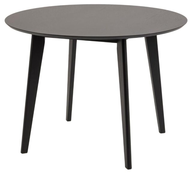 Eethoek Roxby 8211 Zwart Eiken Fineer 8211 Rubberhouten Poten 8211 105 76 Cm 8211 Tafel En 4 Stoelen
