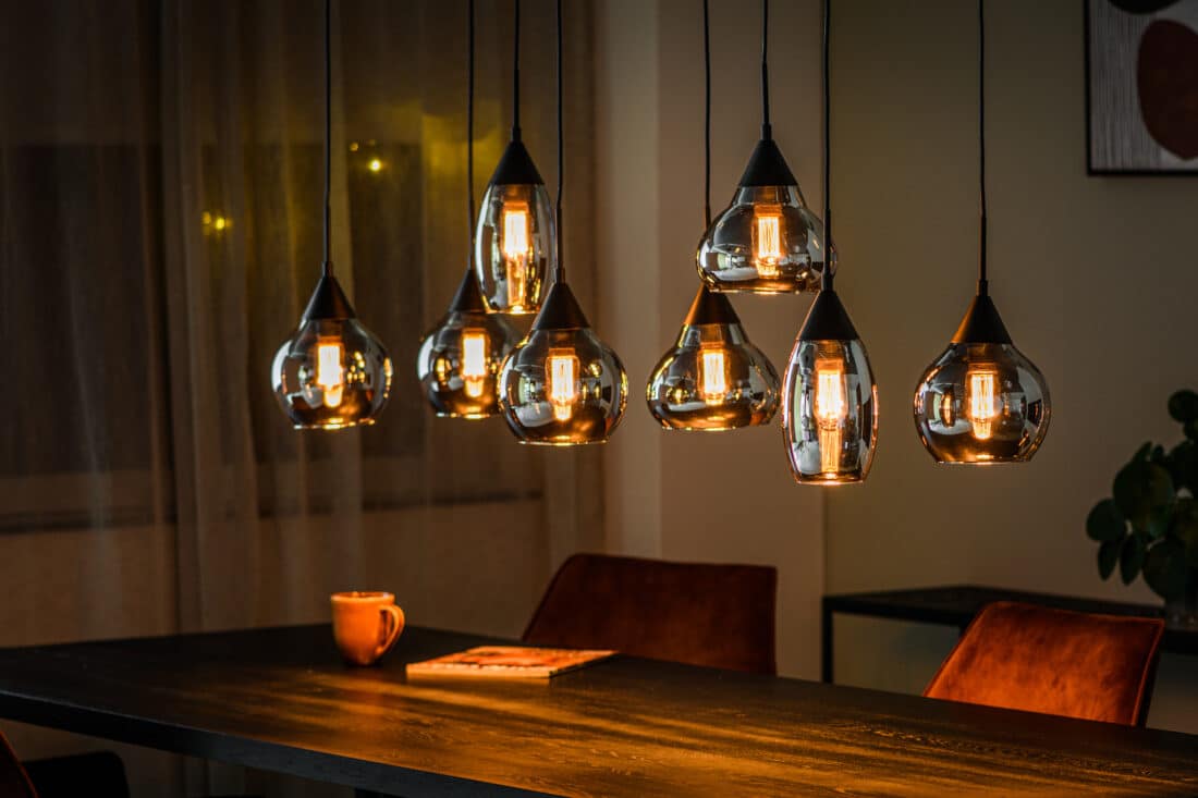 Hanglamp H340 8211 Gerookt Glas 8211 8 Lichts