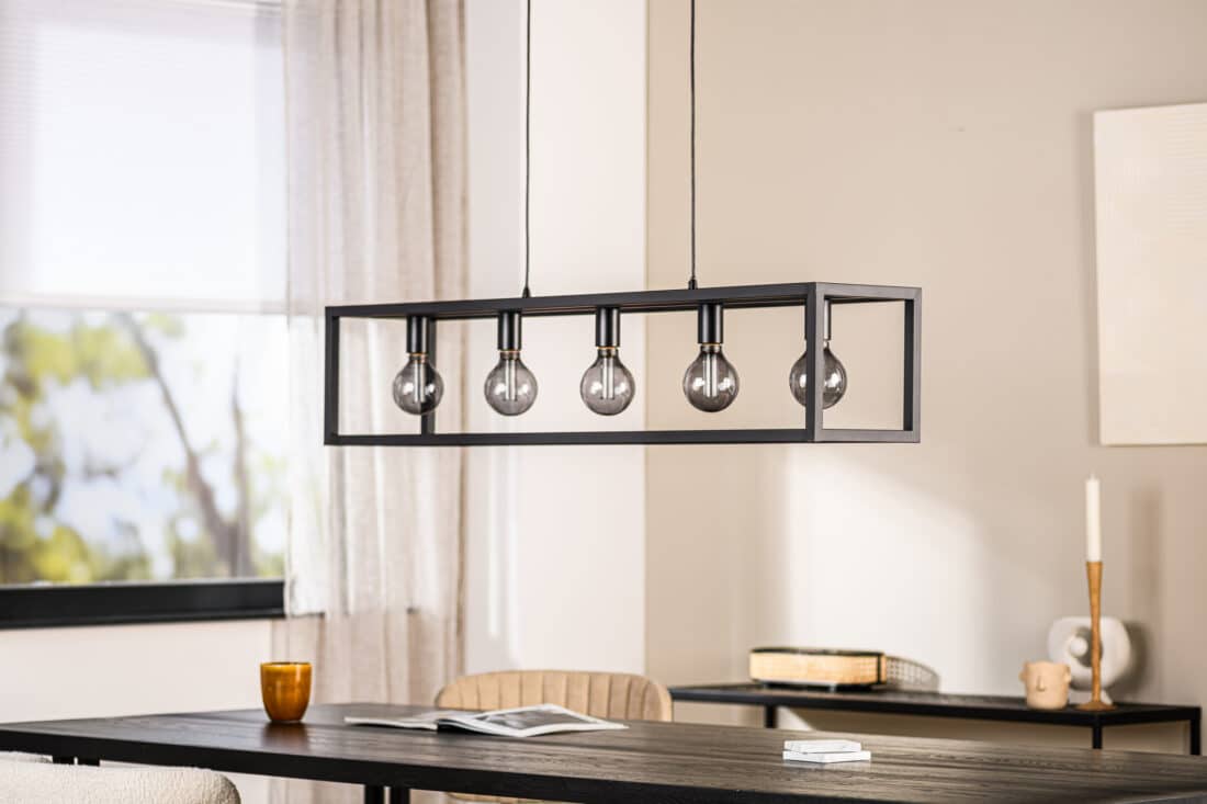 Hanglamp H340 8211 Zwart 8211 Metaal 8211 5 Lichts