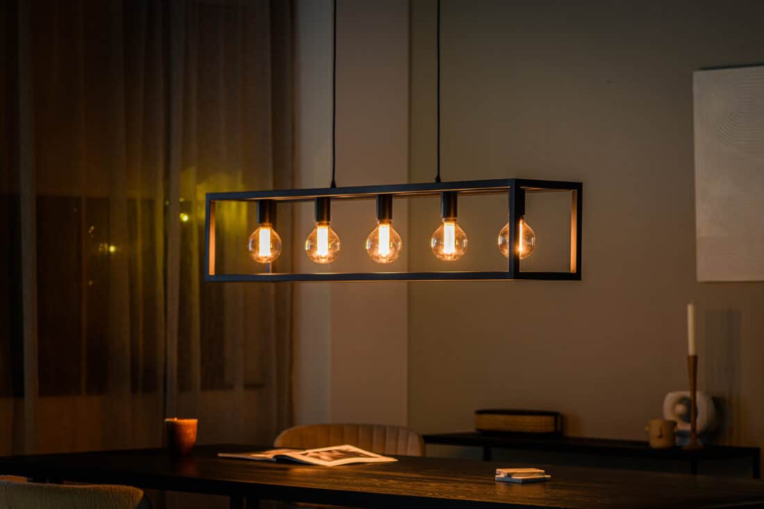 Hanglamp H340 8211 Zwart 8211 Metaal 8211 5 Lichts