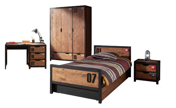 De Alex Combinatie Bestaat Uit Een Bed Een Nachttafel Een Rolbed Een Bureau En Een 3 Deurs Kleerkast