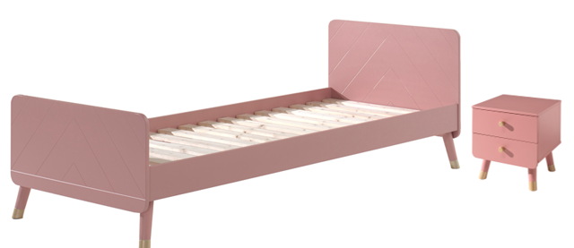Deze Billy Combinatie Bestaat Uit Het Terra Roze Billy Bed 90x200cm En De Bijpassende Terra Roze Nachttafel
