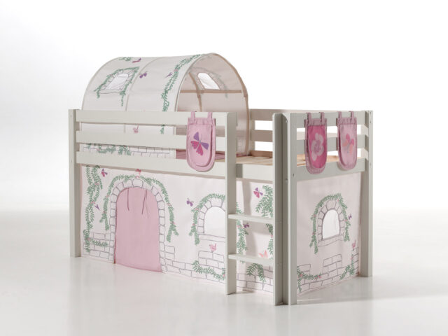 Deze Pino Combinatie Bestaat Uit Een Witte Pino Hoogslaper Een Speelgordijn Birdy Drie Zakjes Birdy En Een Tunnel Birdy