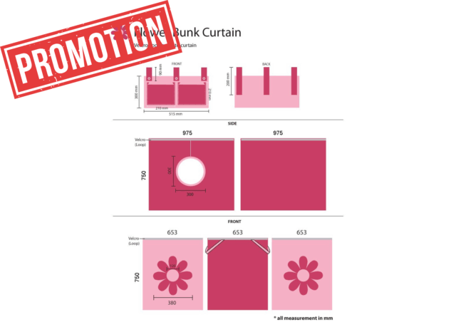 Speelgordijn Roze Bloem