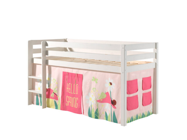 Deze Pino Combinatie Bestaat Uit Een Witte Pino Hoogslaper En Een Speelgordijn Spring