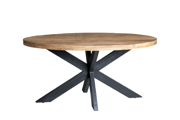 Eetkamertafel Sturdy 8211 Mangohout 8211 Metaal 8211 Ovaal 8211 160 Cm