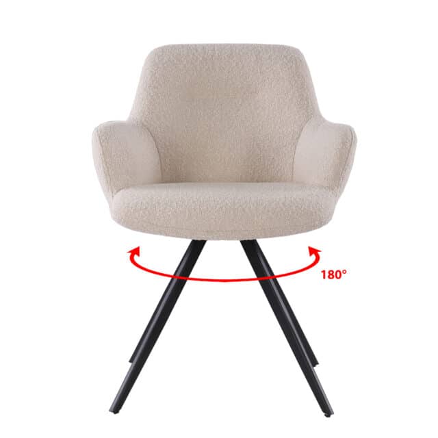 Armstoel Doreen 8211 Stof Boucl Beige 8211 Metaal Minimale Bestelling 2 Stuks