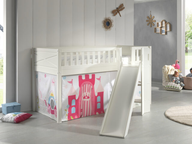 Deze Scott Combinatie Bestaat Uit De Hoogslaper Met Glijbaan En Het Princess Speelgordijn