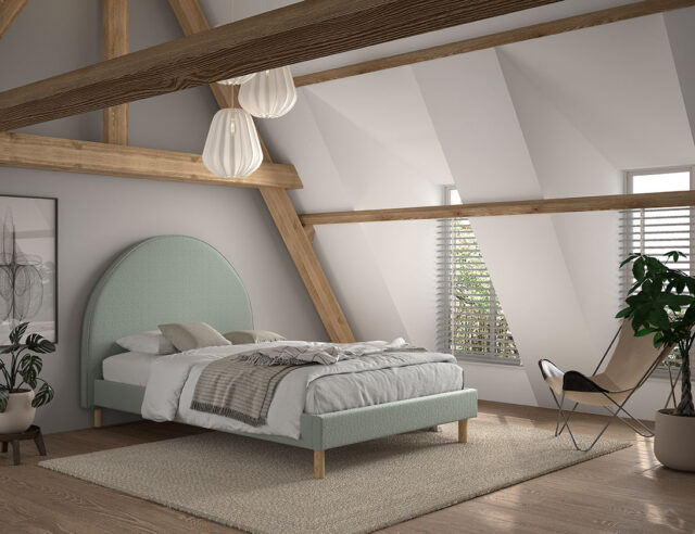 Maan Bed 140 215 200 Boucl Groen