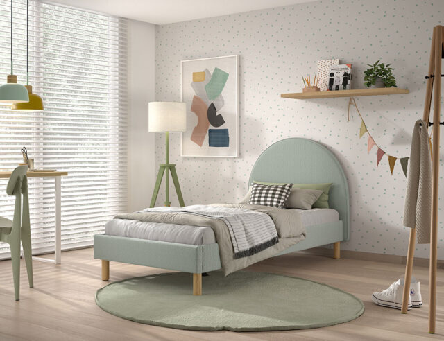 Moon Bed 90 215 200 Boucl Groen
